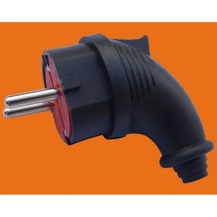 Черная 2-контактная промышленная вилка 16А (P6053)