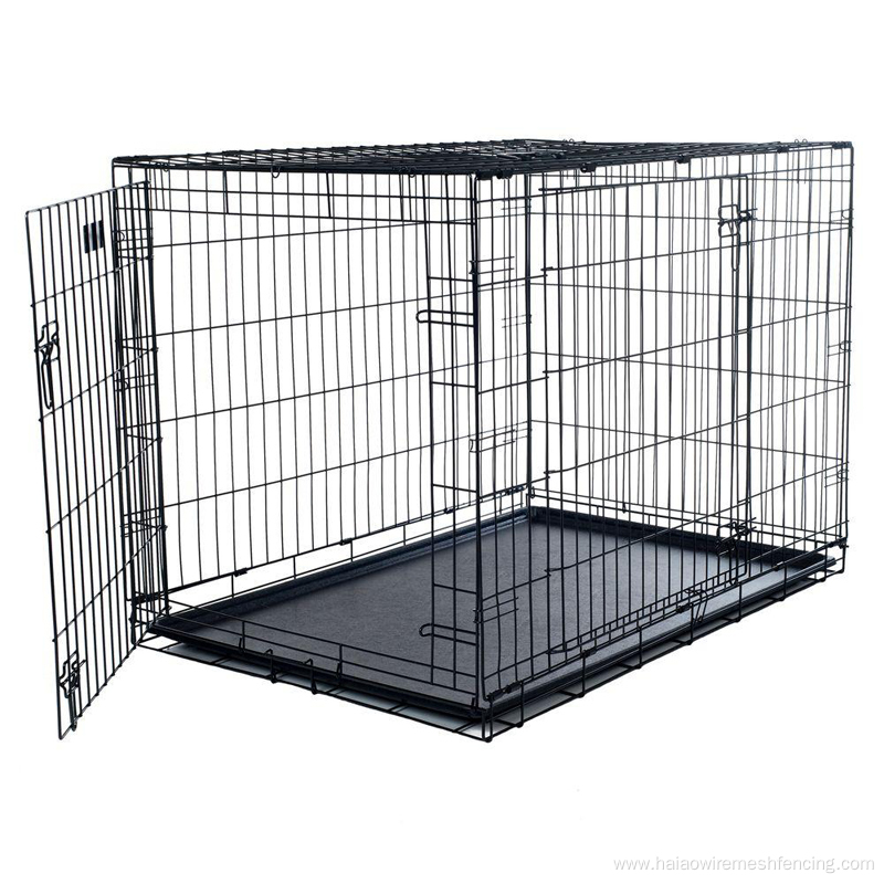 Solid metal wire dog crate pet cat cage