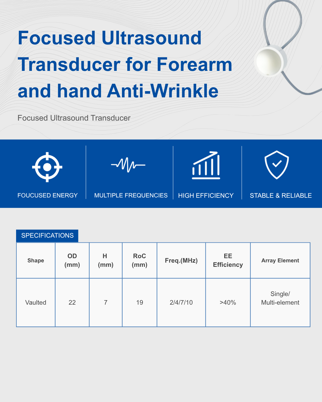 Focused Ultrasound Transducer for Forearm and