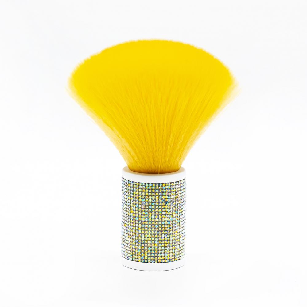 Deep Yellow Synthetic Rhinestone Handle Dust Neck Brush