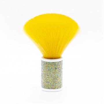 Deep Yellow Synthetic Rhinestone Handle Dust Neck Brush