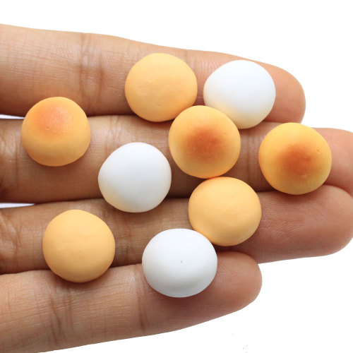 Kawaii 3D White Orange Steamed Bun 100pce Resin Simulation Food Cabochon Beads Children Dollhouse Toys Photo Props Diy Art Deco