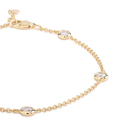 Elegant 18K Gold Five-Diamond Bracelet