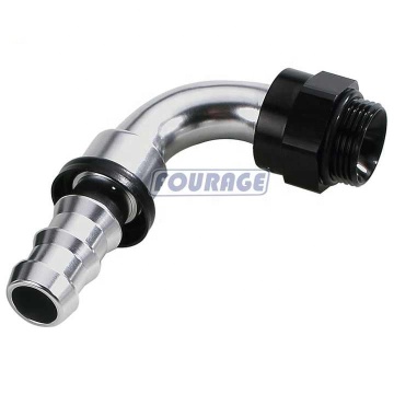 90 Degree Aluminum Oil Cooler Fitting: AN to Metric M22x1.5 Adapter