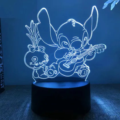 Stitch-inspired Goodnight Alien Dog Pet Light: 3D LED Lamp