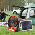 Ventilador solar de campamento con paneles solares