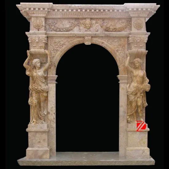 home decorative stone door surround with statue
