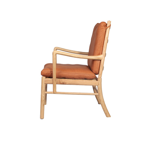 Chaise à manger en bois en cuir marron moderne