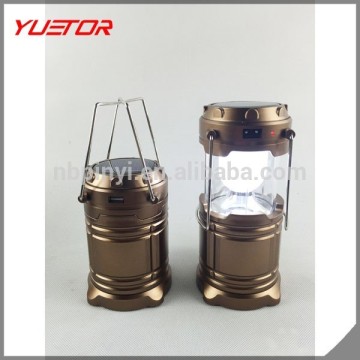 portable Hand Crank Solar 6 LED Lantern Outdoor multifunction USB Rechargeable Camping Light
