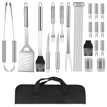 Hot Sale Outdoor Camping Stainless Steel BBQ Tools Set - 3 to 27pcs Grilling Barbeque Utensils