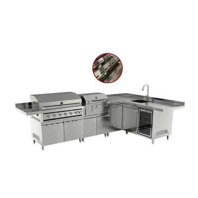 Outdoor Kitchen Set Barbeque Grill Metal Kitchen Cabinet
