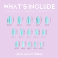 Glossy sky blue color cat eye false nail