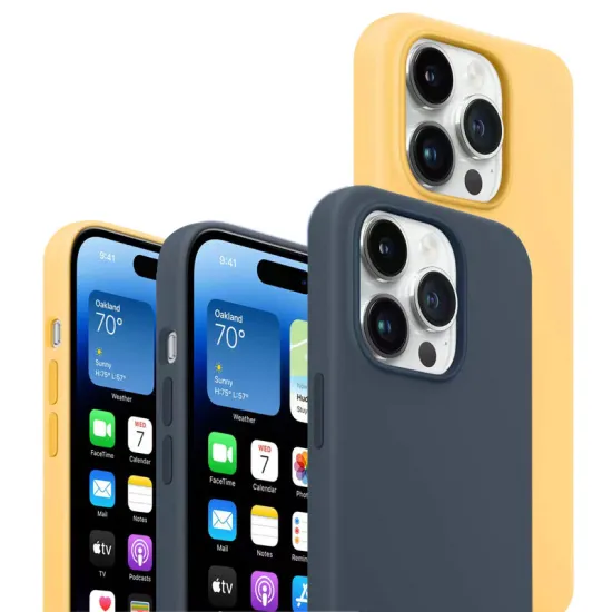 Soft Silicone Slim Bumper Anti-Scratch Microfiber Lining Shockproof Case for iPhone 14/15 Plus Pro Max