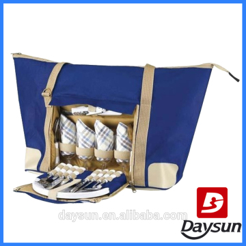 Lady picnic tote bag picnic set for 4