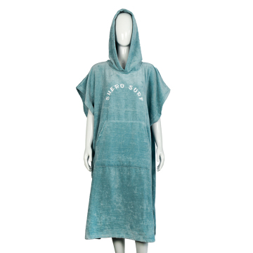 Customized Microfiber Adult Hooded Poncho - Surf Towel Poncho 330 GSM Summer Beach