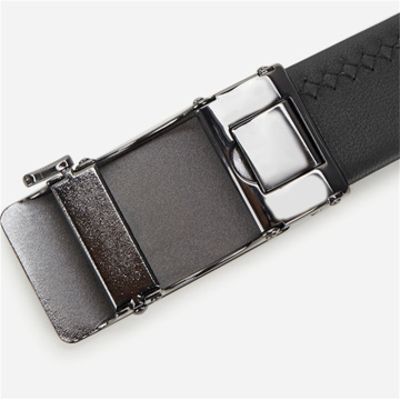 Men's Glossy Fine-Line Automatic Buckle Belt