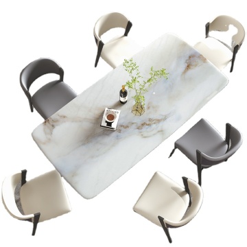 Modern Square Marble Dining Table for Kitchen and Dining Room
