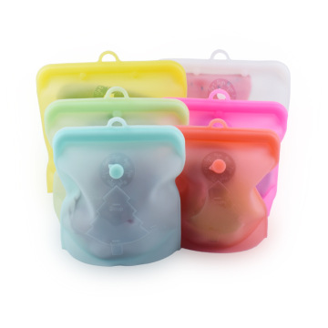Reusable Silicone Food Storage Bags - Freezer Safe Zip-Lock Bags for Fresh Food Storage, BBQ, and Picnic Organizing
