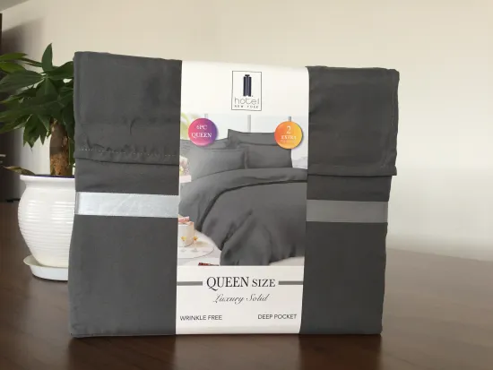 Wrinkle Free Solid Color Brushed Fabric Bedding Sheet