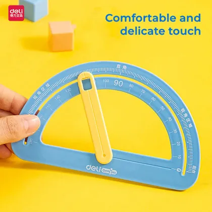 High Quality Deli Children's Angle Demonstrator Drawing Protractor Tools School Stationery Ruler