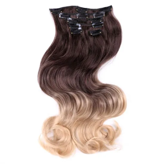 MYZYR Long Synthetic Hair Extensions Clip In Hair Extension Heat Resistant Hairpiece Natural Wavy Crown Grey Pink Hair Piece