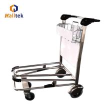 2 tiers stainless steel airport luggage trolley