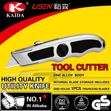 Trapezoid blade Zinc alloy handle Utility knife