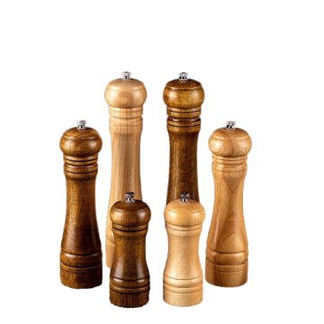 Classic Oak Solid Wood Hand Cranked Pepper Mill