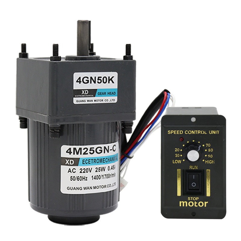 4M25GN-C AC 220V 25W Single Phase gear Geared AC motor with CW/CCW Adjustable Speed Controller Unit Asynchronous motor