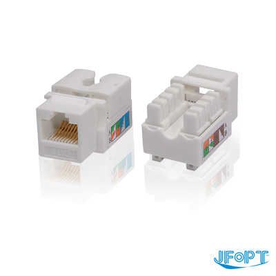 Fiber Optic Keystone Jack UTP Cat6 (P/N: JFKJ-U6E90)