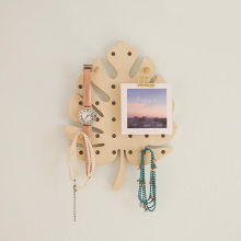 Wooden Craft Pegboard Organizer Wall Mounted Display Shelf