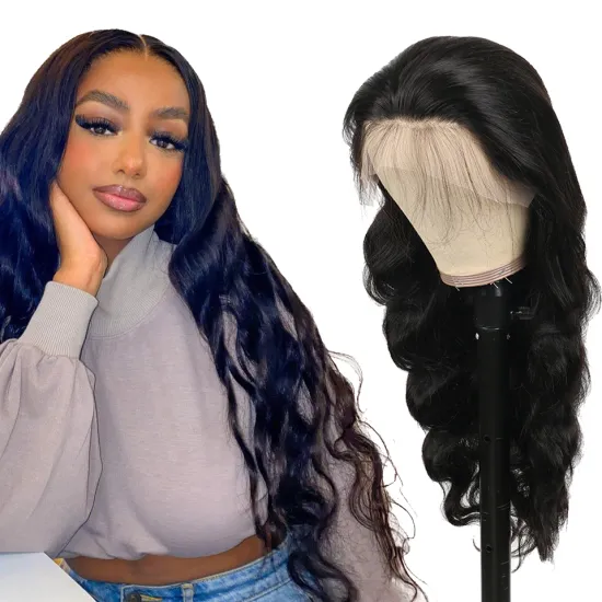 High Quality Peruvian Virgin Human Hair Wig 150% 180% Mink 13*6 HD Lace Front Peruvian Cuticle Aligned Human Hair Wig Body Wave