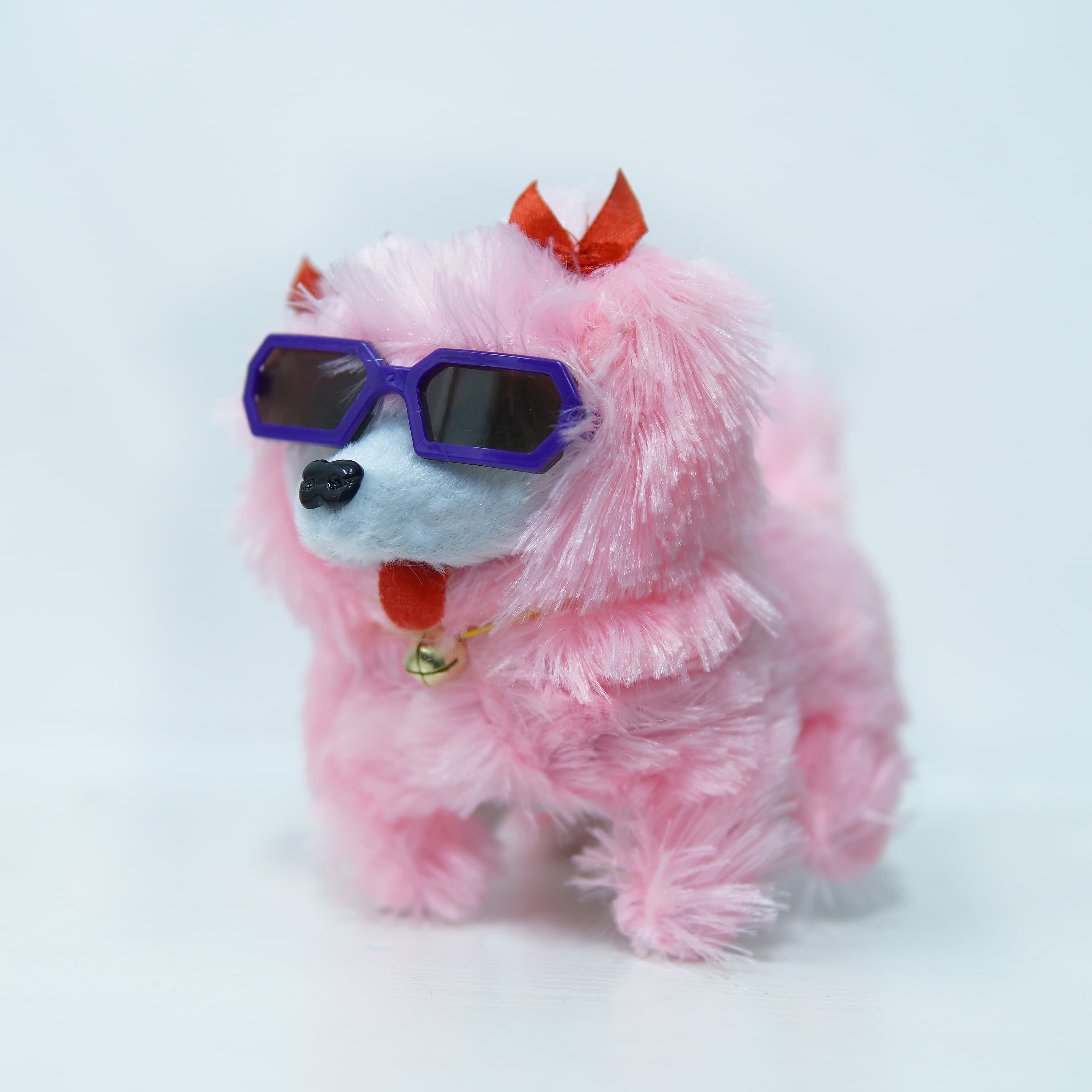 W2A08 Long-haired Bowknot Puppy with Glasses