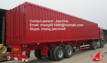 three axles van type truck semi trailer for sale made in China