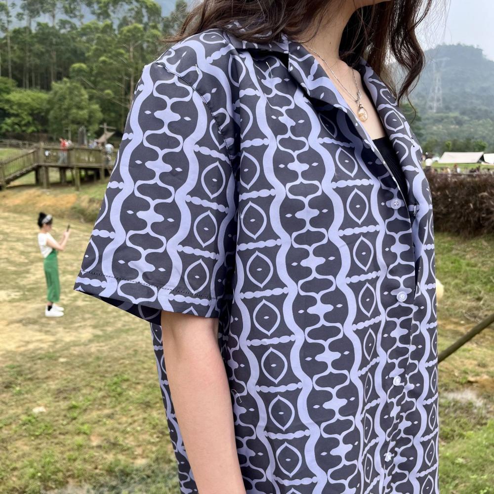 Irregular circular pattern sleeve top thin shirt
