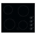 Black Glass Electric Hobs with 4 Knobs