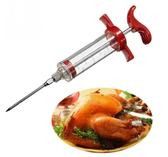 BBQ Tool Cook Meat Marinade Injector Flavor barbecue grill Syringe For meat and Chicken