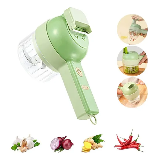 4-in-1 Handheld Electric Vegetable Cutter and Kitchen Chopper: Smart Gadgets for Efficient Food Preparation
