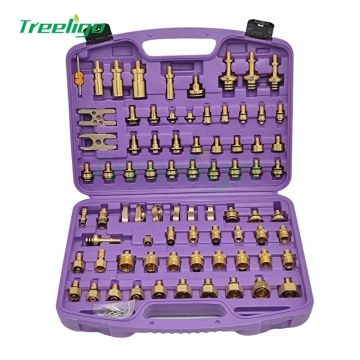 77pcs Kit Uji Kebocoran AC Auto: A/C Detektor &amp; Alat Perbaikan A/C