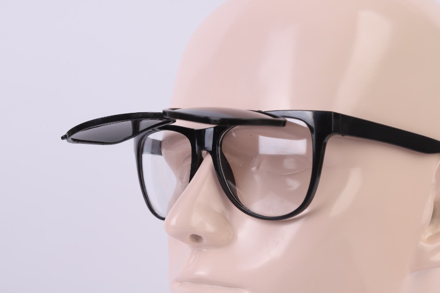 Flip safety glasses
