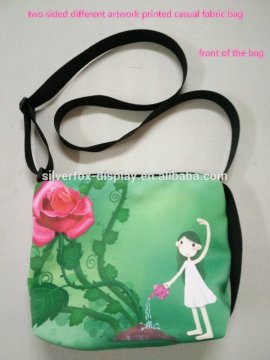 fabric two sided artwork printing messenger shoulder bags