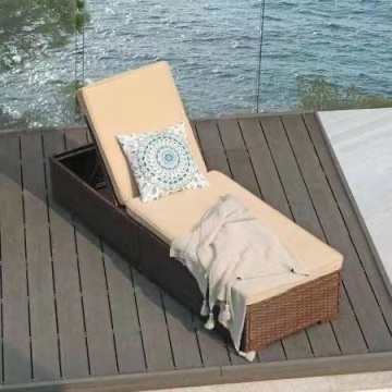 Hot Sale Wicker Sunbed Patio Lounger Chaise Beach Chair