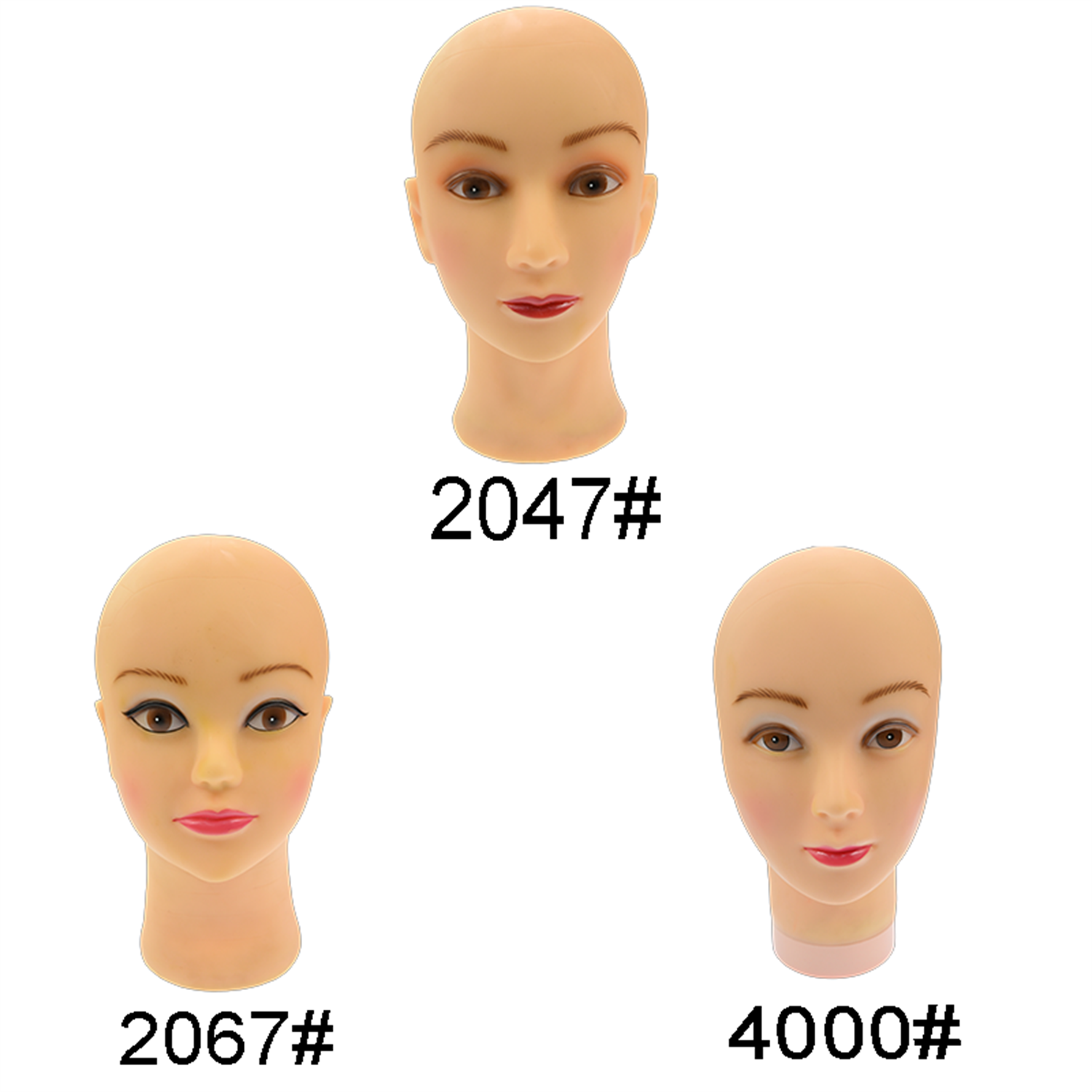 Beige Bald Mannequin Head Female