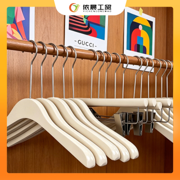 Natural Wooden Clothes Rack with Hooks
