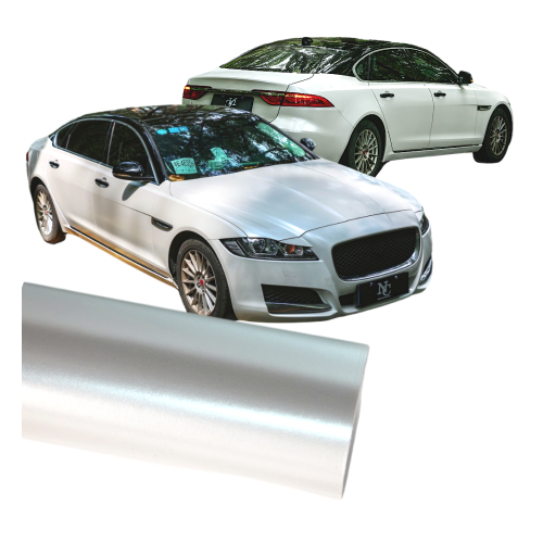 Металічны белы аўтамабільны вініл