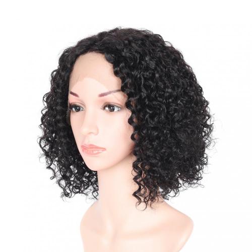 100% NATURAL VIRGIN REMY HUMAN HAIR  CURLY LACE FRONT WIG