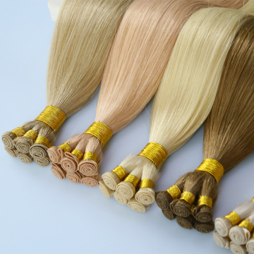 Wholesale Price Hand Tied Weaving European Virgin Hair Weft Bundles, 100% Remy Natural Cuticle Aligned Human Hair Bundle Vendors