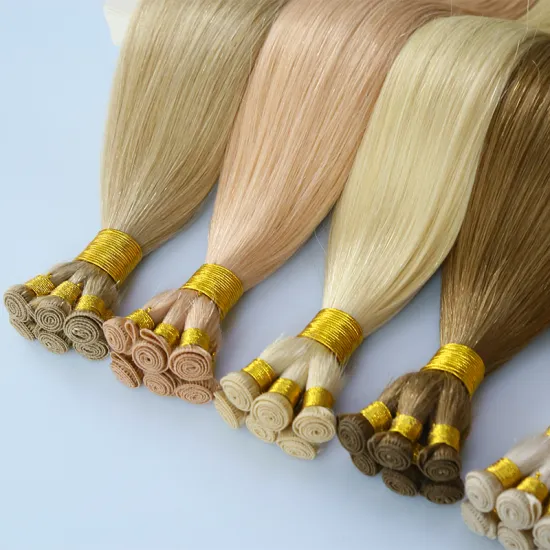 Wholesale Price Hand Tied Weaving European Virgin Hair Weft Bundles, 100% Remy Natural Cuticle Aligned Human Hair Bundle Vendors