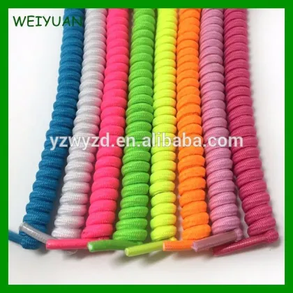 whloesale price solid color coiler shoelaces elastic spring elastic shoelaces