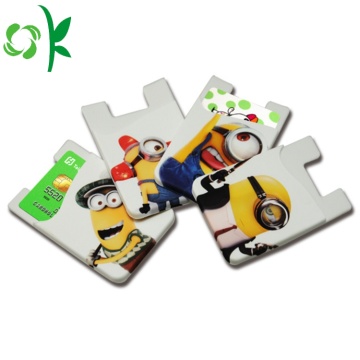 Kartun Minion Dicetak Silicone 3M Cell Phone Wallet